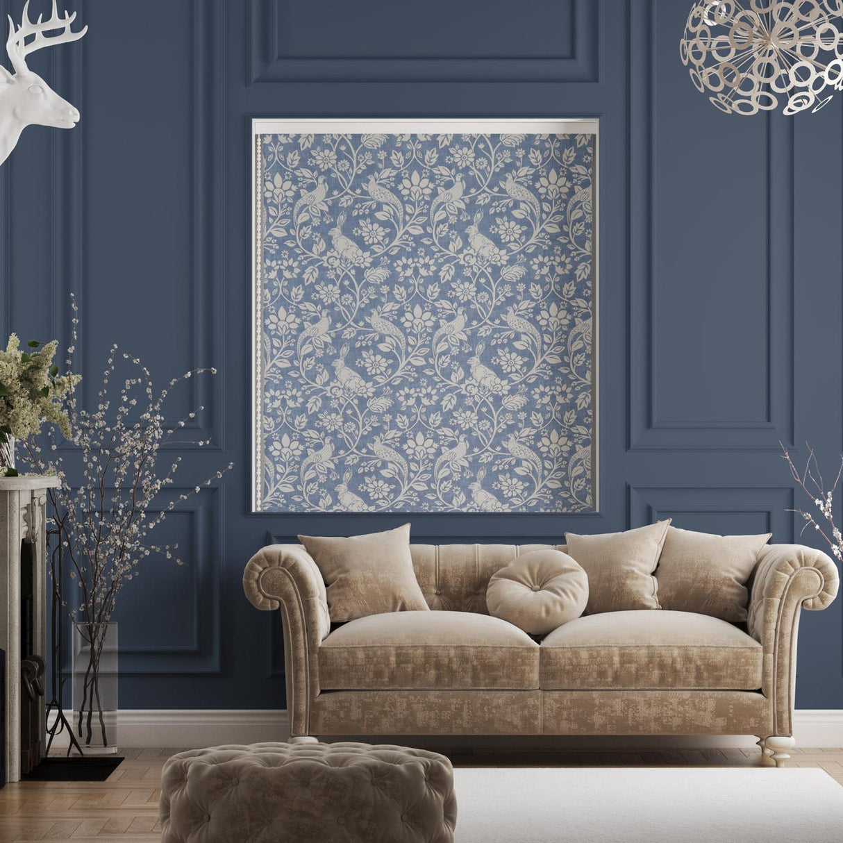 Heathland Indigo Made To Measure Roman Blind by Style Furnishings