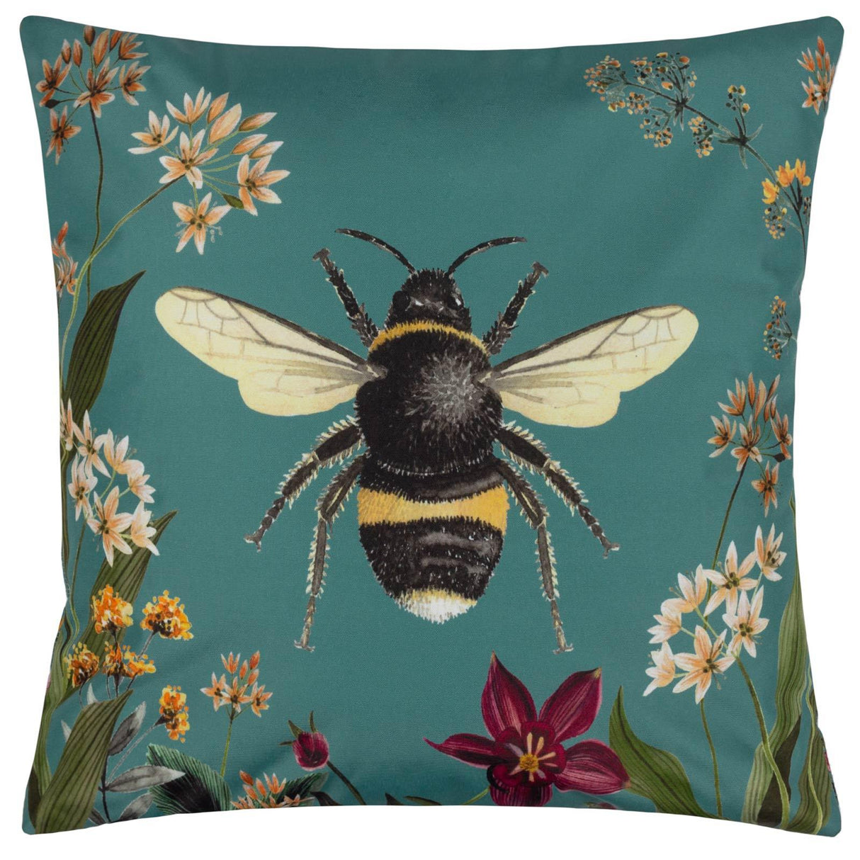 Midnight Garden Bee Outdoor Cushion Cover 17" x 17" by Wylder 3