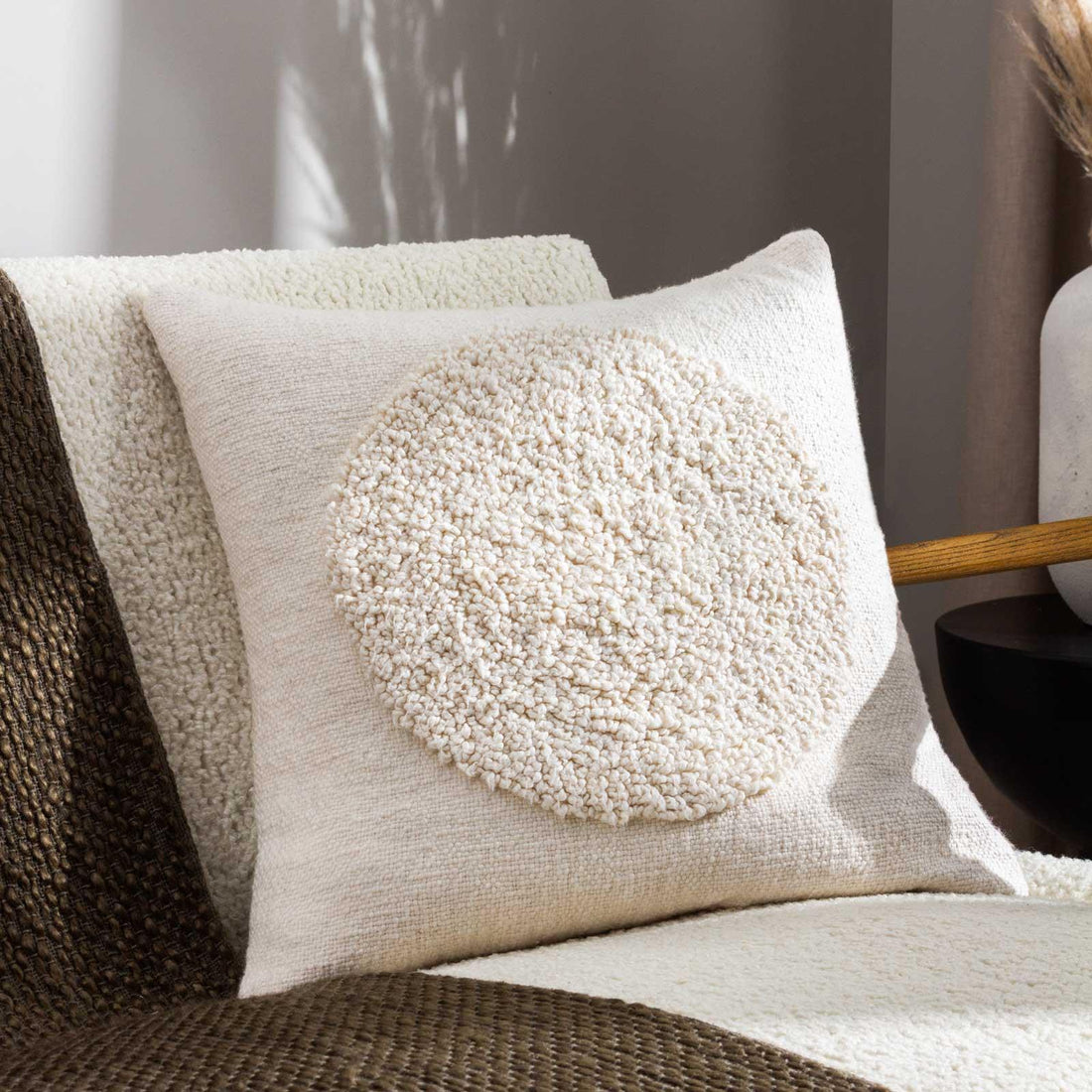 Almo 100% Cotton Ecru Cushion Cover 50cm x 50cm