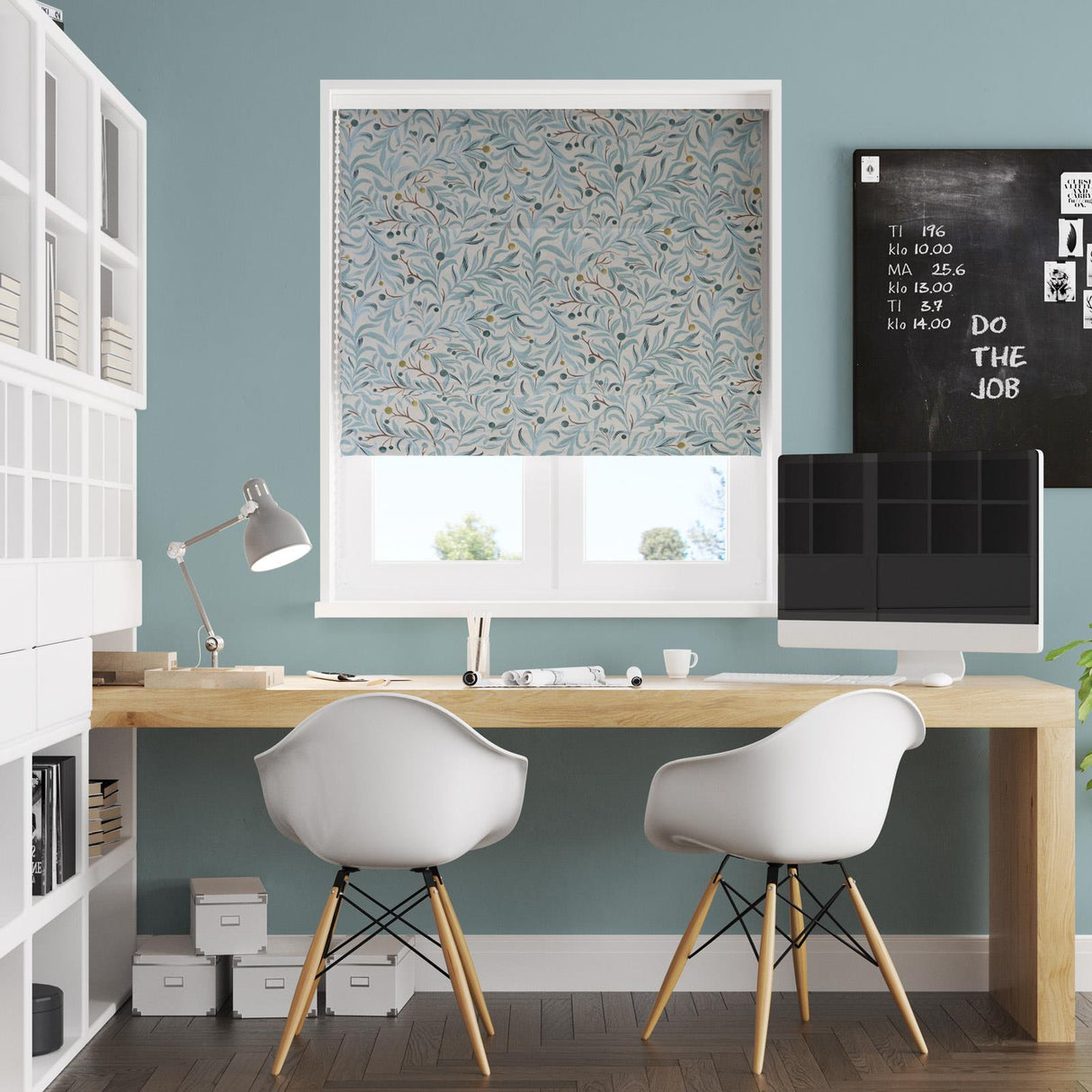 Bedgebury Aqua Made To Measure Roman Blind by Style Furnishings