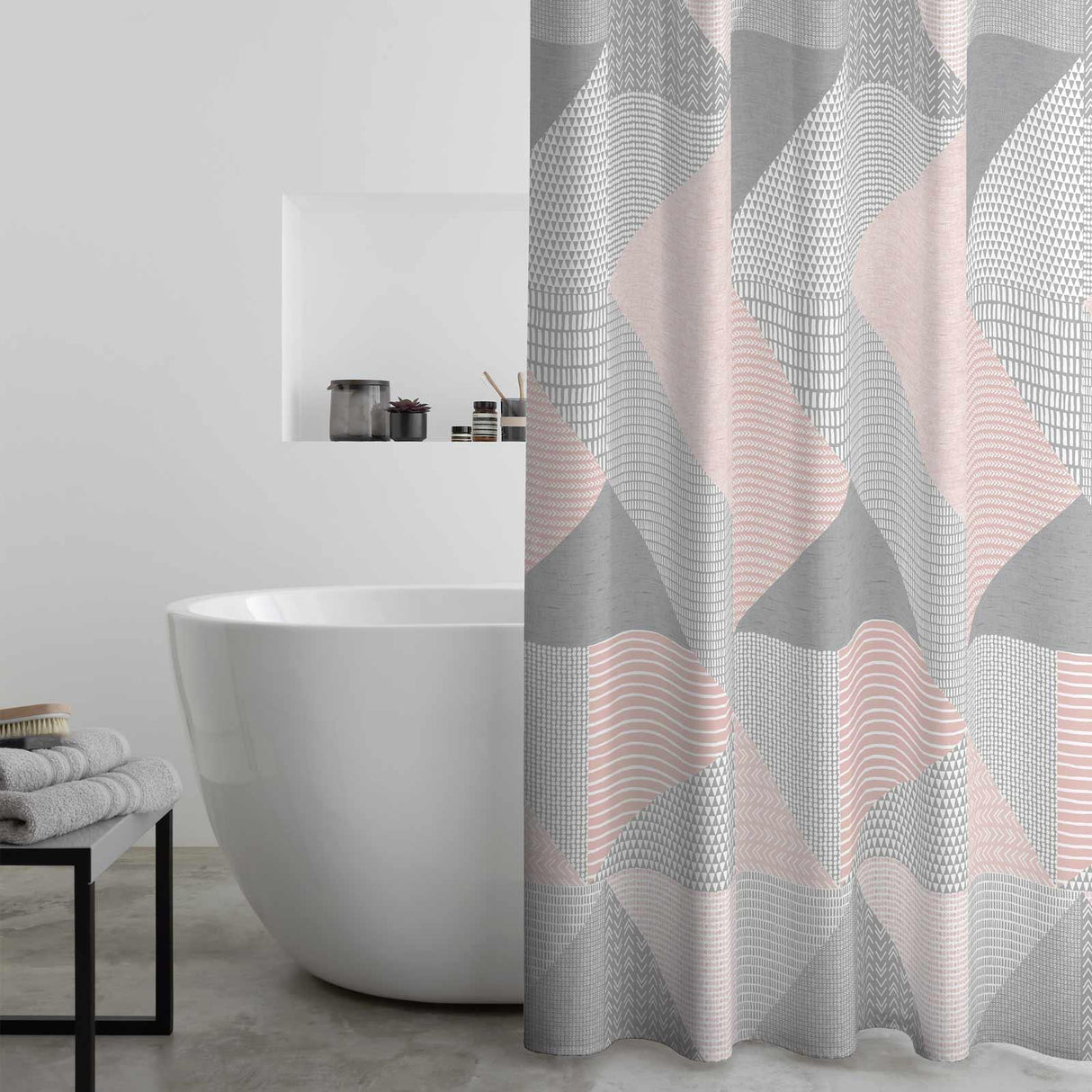Larsson Geo Shower Curtain by Catherine Lansfield