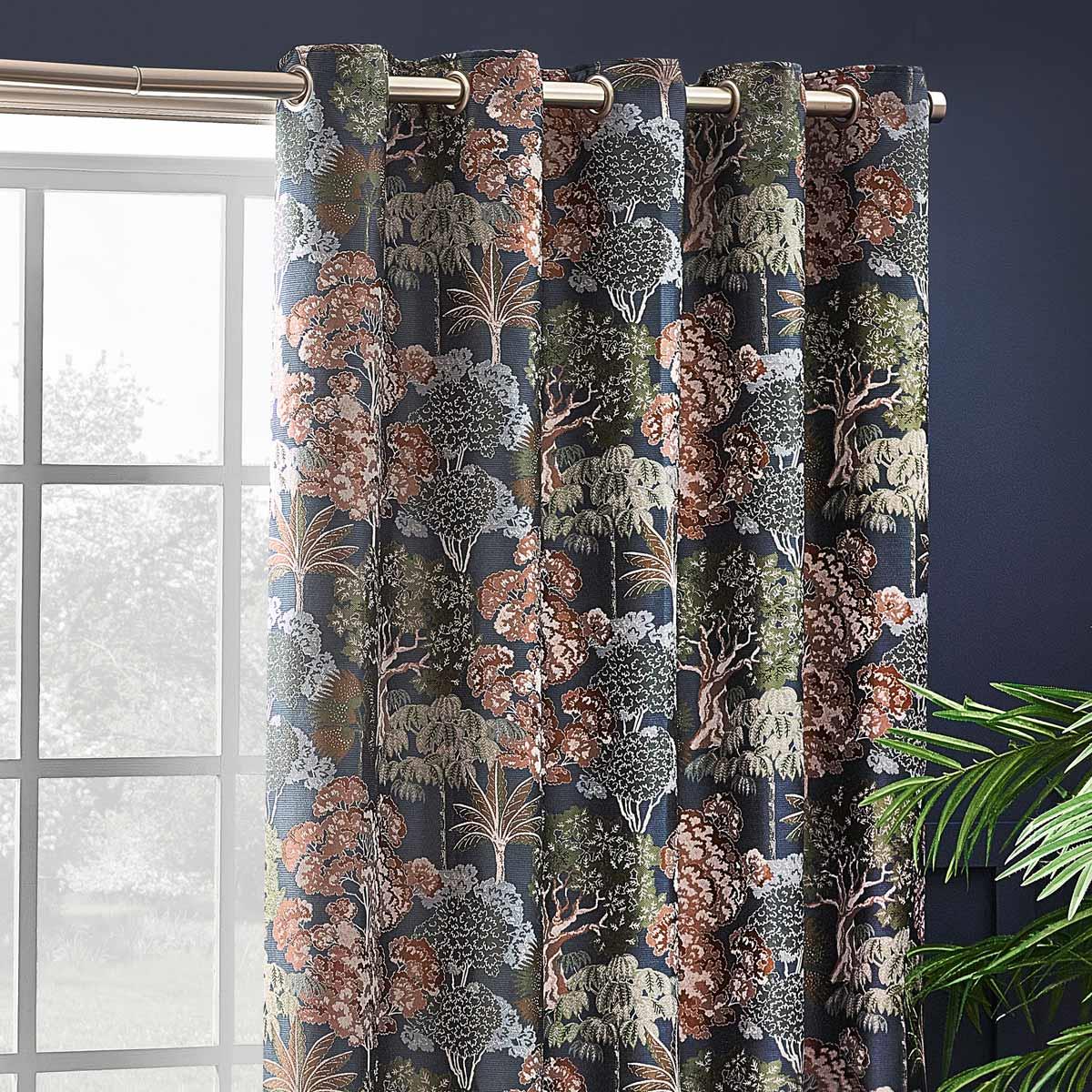 Woodlands Room Darkening Lined Eyelet Curtains by Wylder Nature