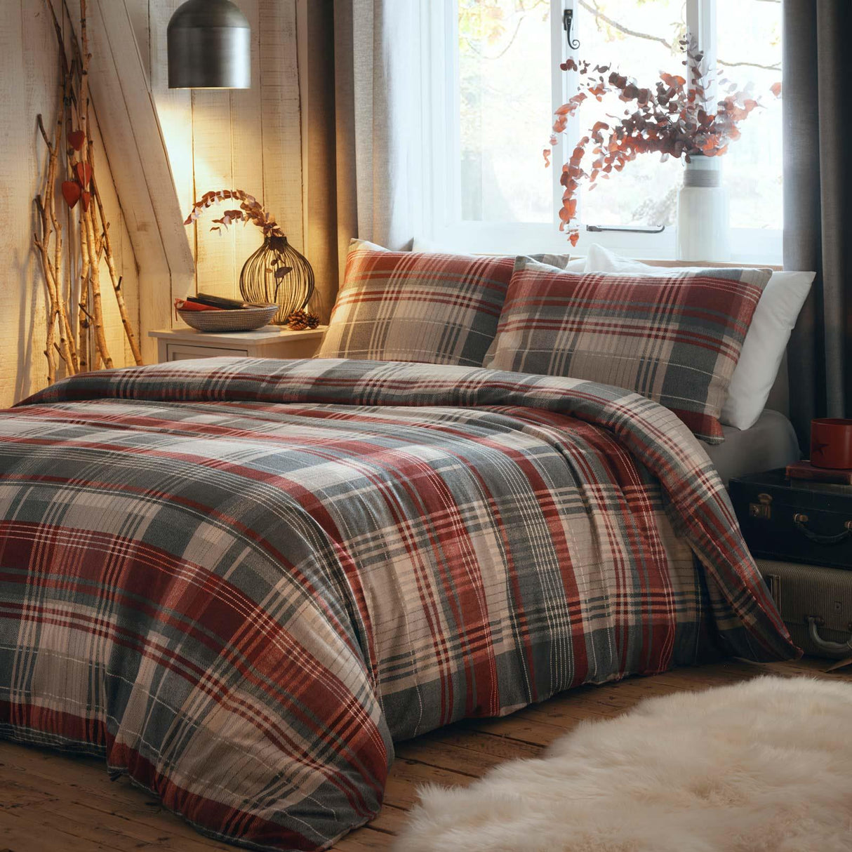 Connolly Flannelette Brushed Cotton Duvet Cover Set by Appletree Hygge