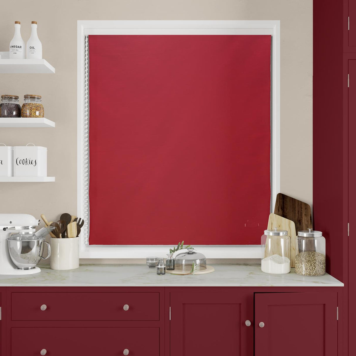 Lucida Red Made To Measure Roman Blind by Style Furnishings