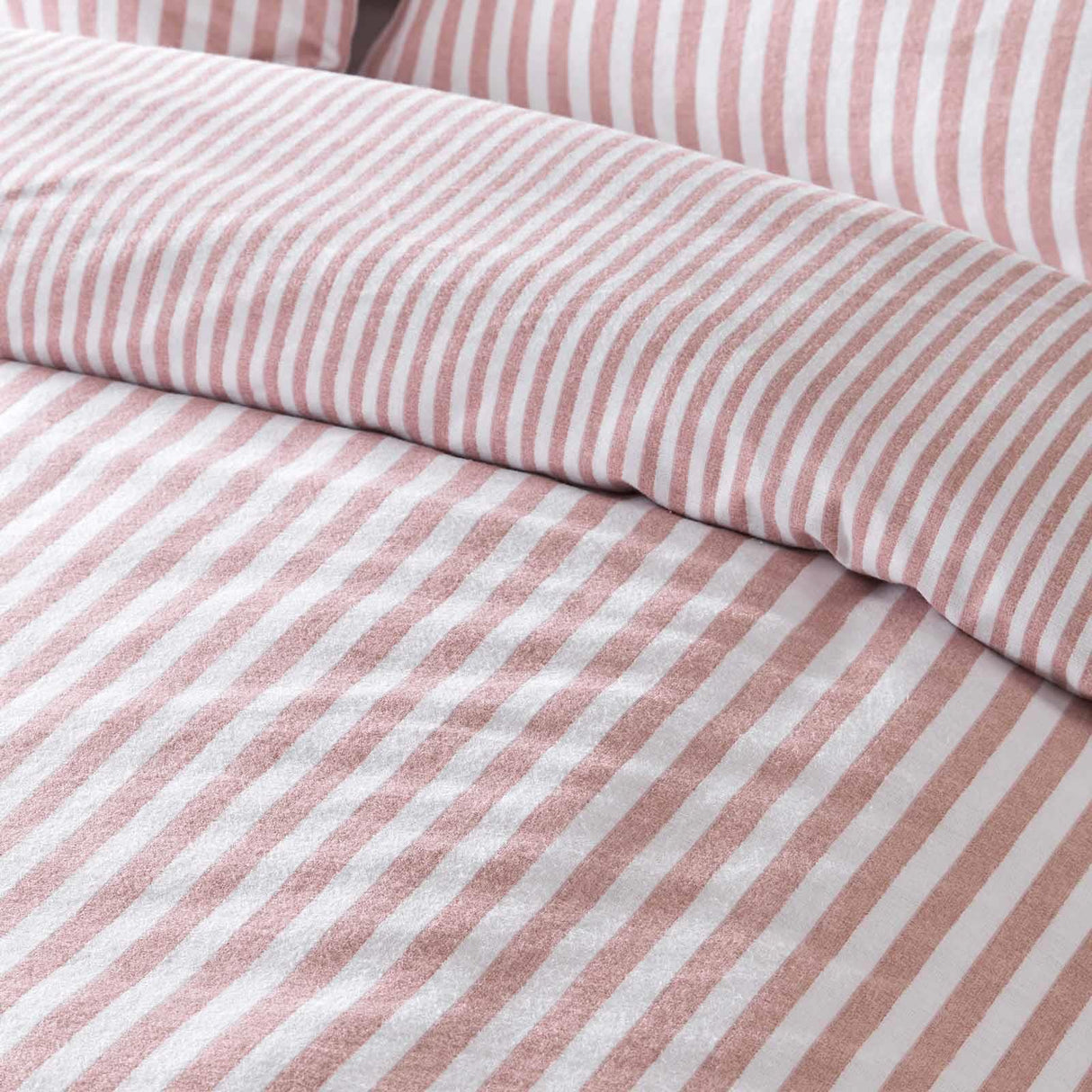 Brushed Cotton Flannelette Stripe Duvet Cover Set by Catherine Lansfield