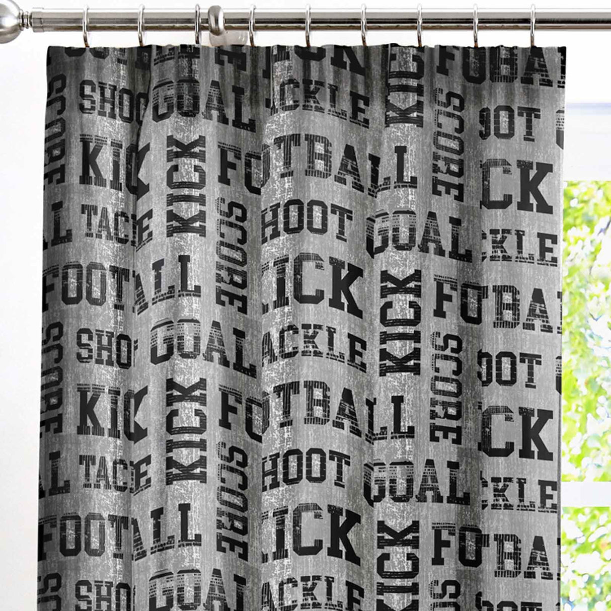 Football Kids Tape Top Curtains by Bedlam