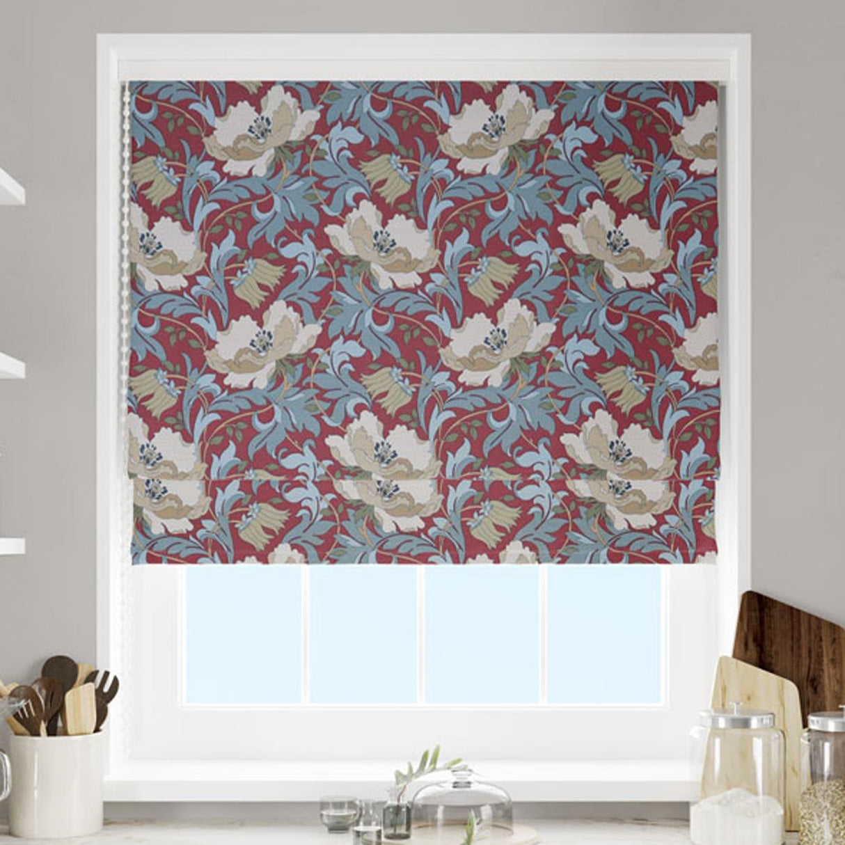 Art Deco Cherry Made To Measure Roman Blind by Style Furnishings