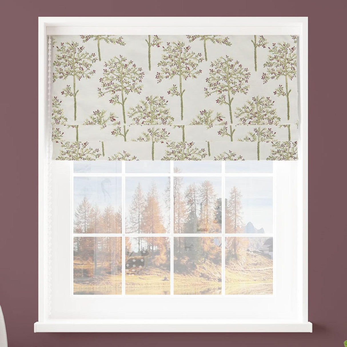 Amersham Wine Made To Measure Roman Blind by Style Furnishings