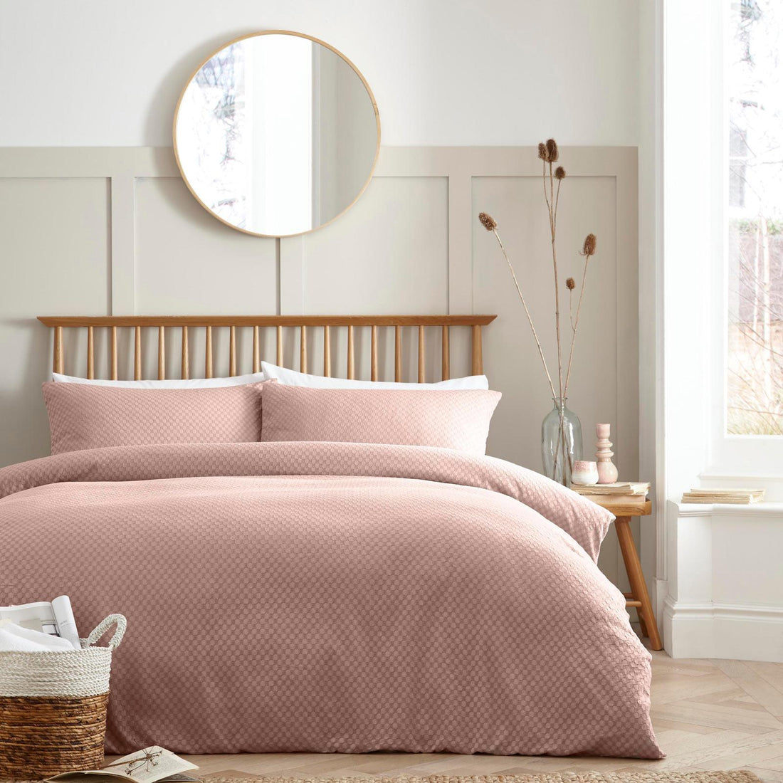 Santos Pink Cotton Duvet Cover Set - Blush