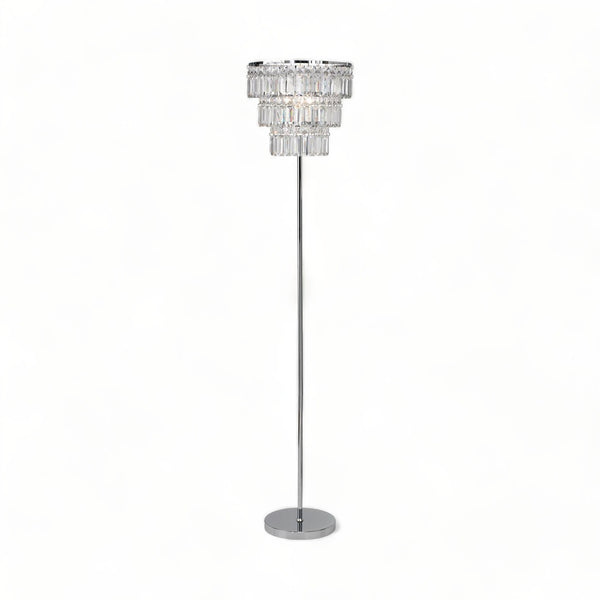 Victoria Floor Lamp - Acrylic Shade - Chrome