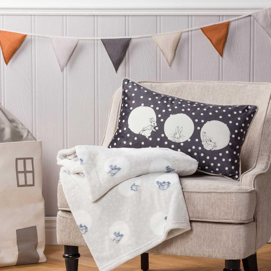 Spot Me Rabbit Fleece Throw Blanket by Peter ™