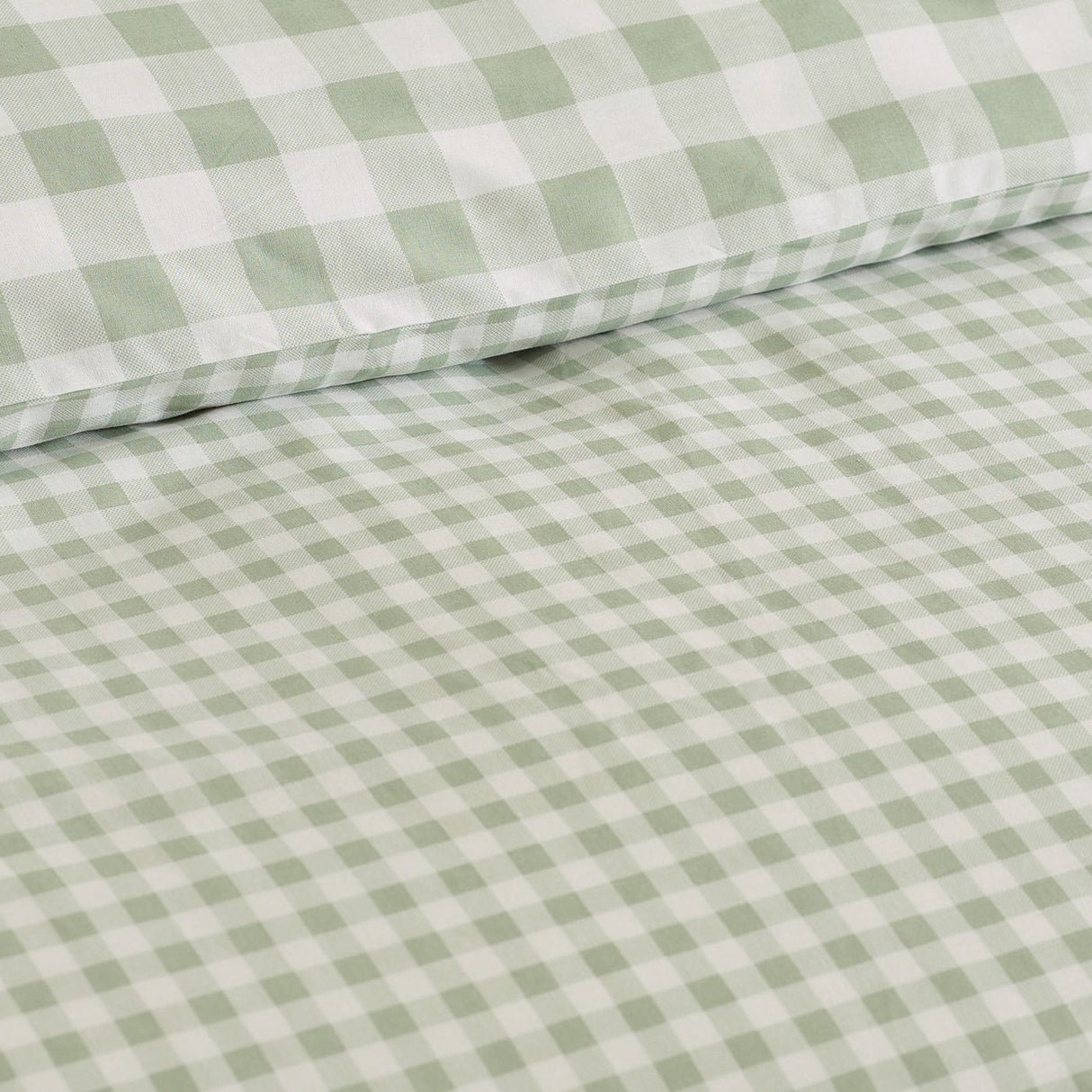 Catherine Lansfield Bamford Gingham Check Reversible Duvet Cover Set with Pillowcase Green