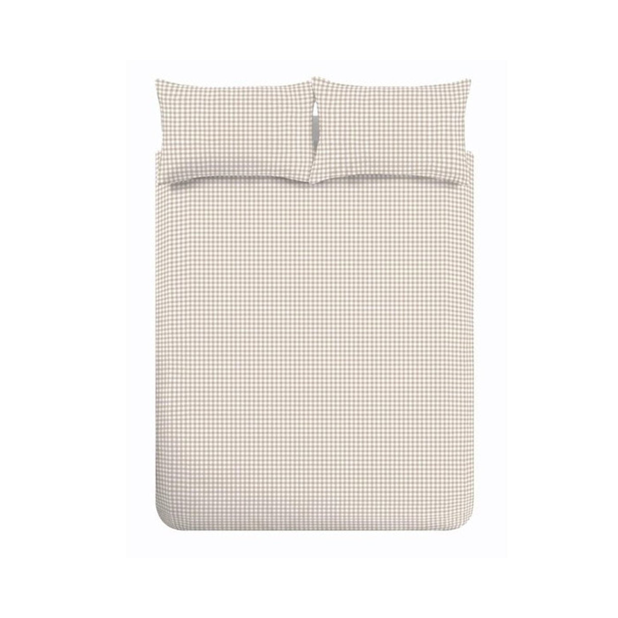Catherine Lansfield Bamford Gingham Check Reversible Duvet Cover Set with Pillowcase Natural