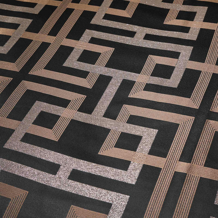 Bardon Geometric Jacquard Black Duvet Cover Set - Ideal
