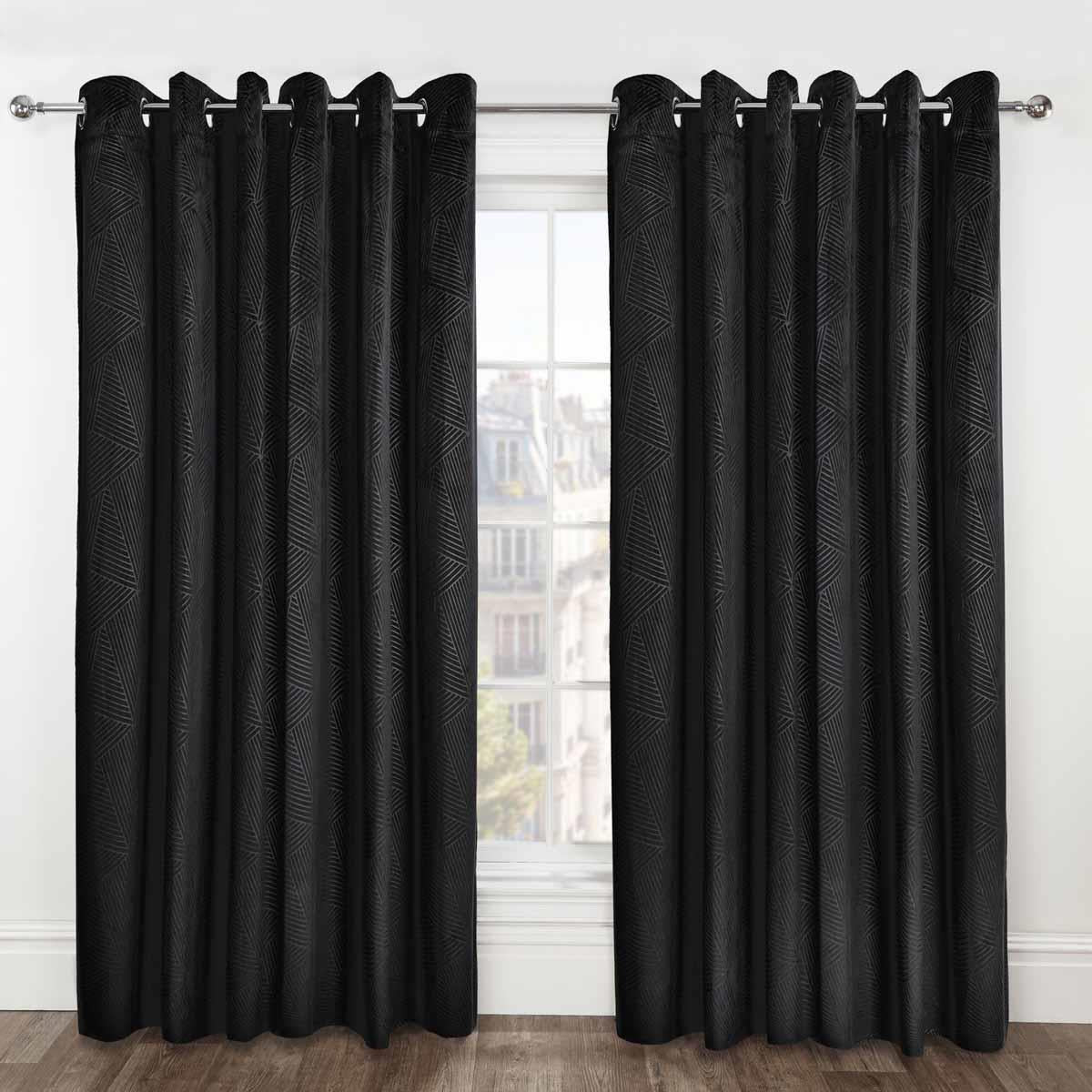 Thermal Embossed Velvet Blackout Eyelet Curtains by Emma Barclay