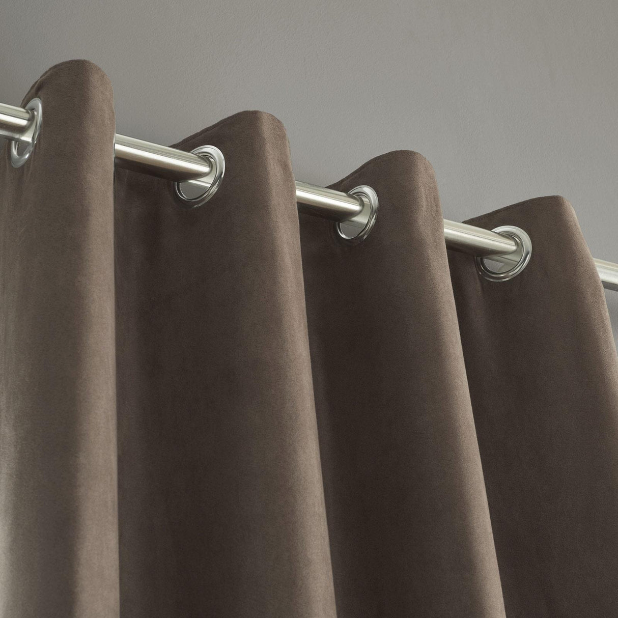 Faux Suede Eyelet Curtains by Catherine Lansfield