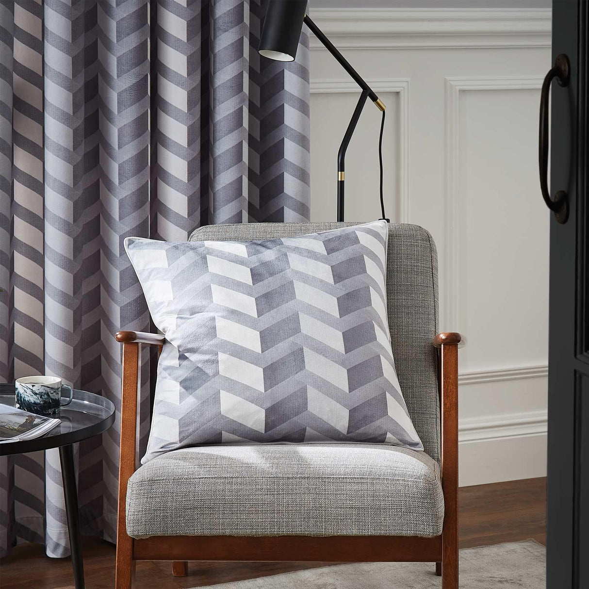 Hyperion Interiors Evander Geo Cushion Cover or Filled Cushion 55cm x 55cm 8