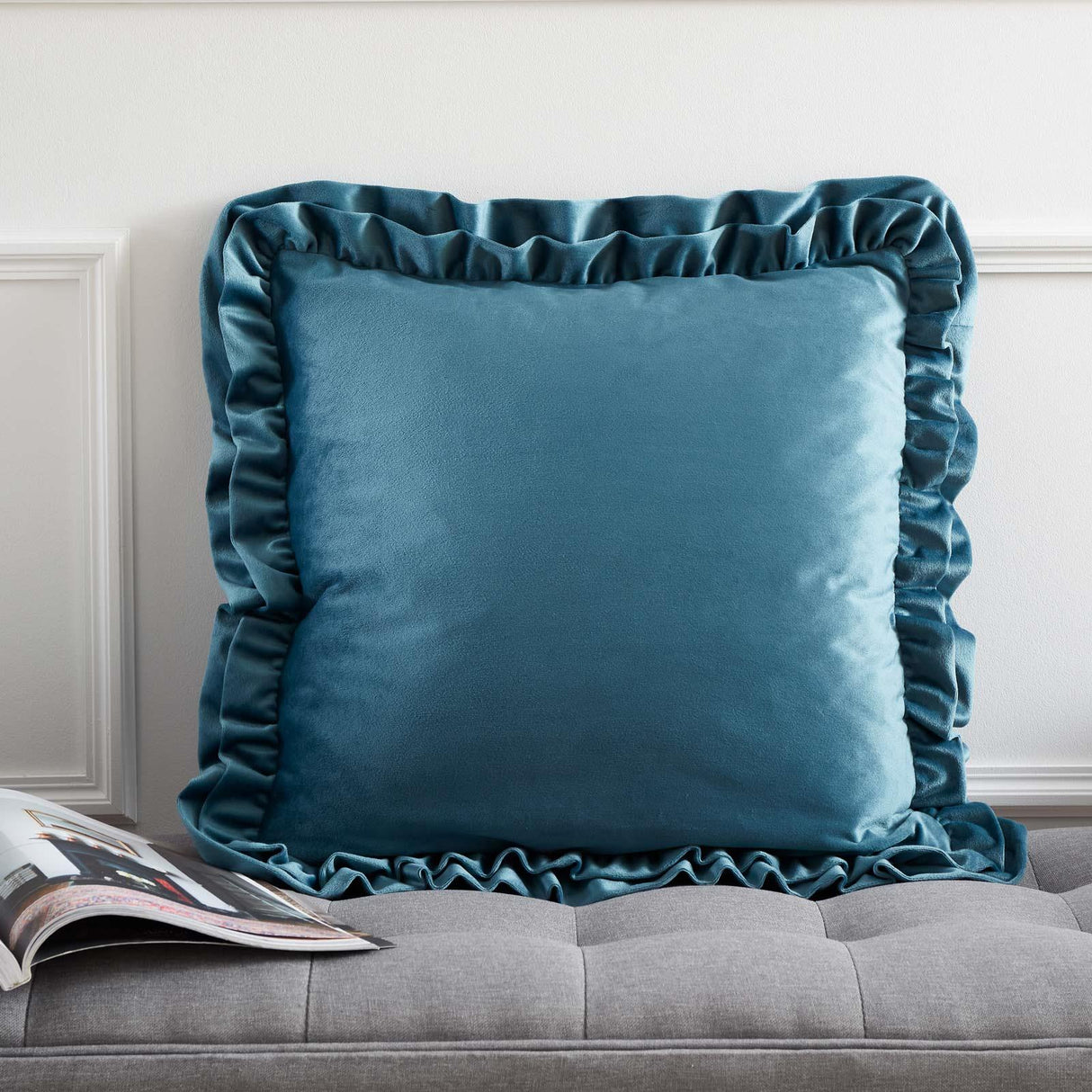 Catherine Lansfield So Soft Double Frill Filled Cushion 43cm x 43cm 30