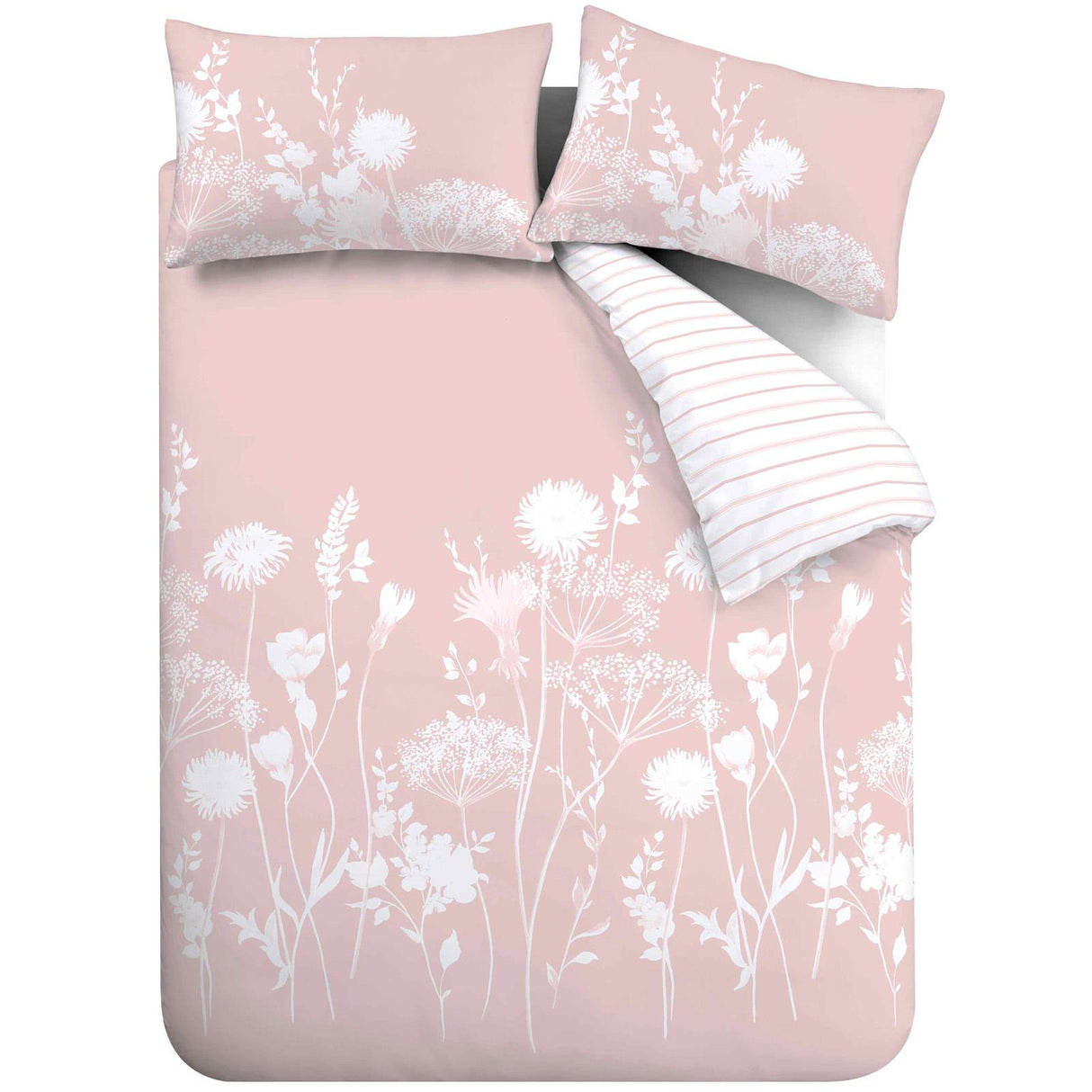 Catherine Lansfield Meadowsweet Floral Reversible Duvet Cover Set with Pillowcase