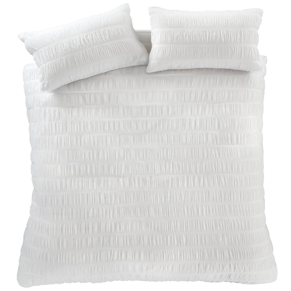 Seersucker White Duvet Cover Set