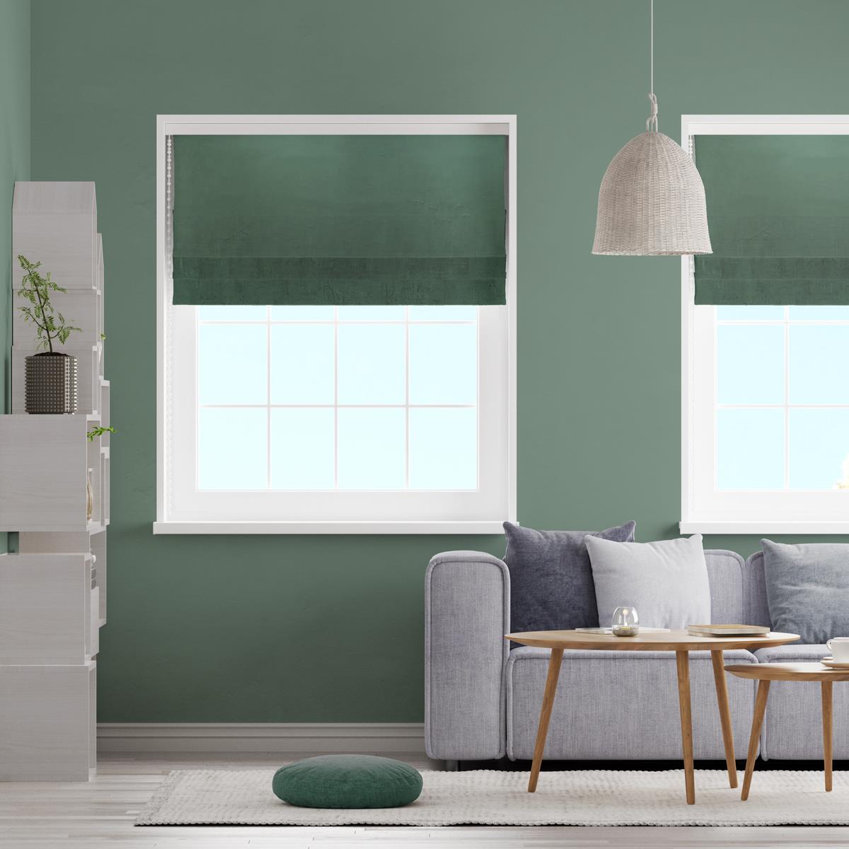 Heritage Bottle Green Made To Measure Roman Blind by Style Furnishings