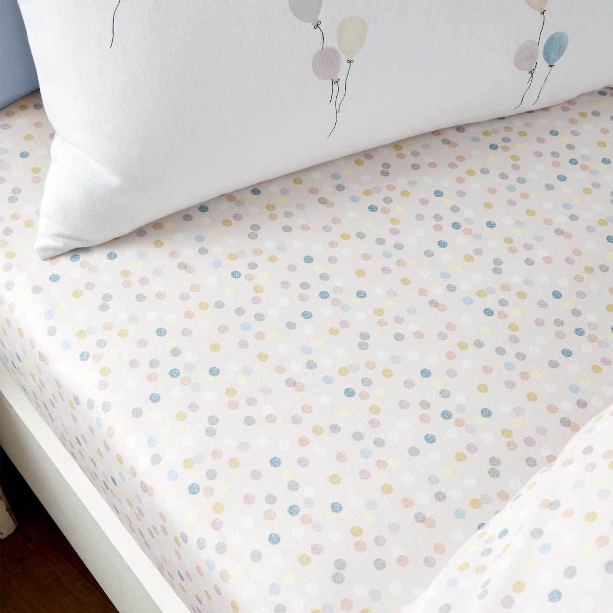 Bianca Balloons Spot Brushed Cotton Flannelette Fitted Sheet