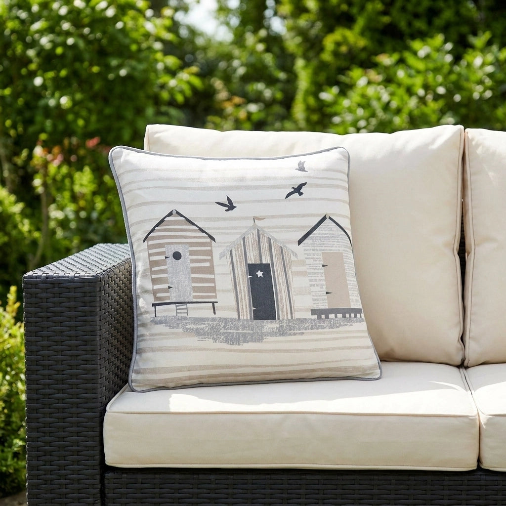 Beach Hut Outdoor Cushion Cover 43cm x 43cm 4