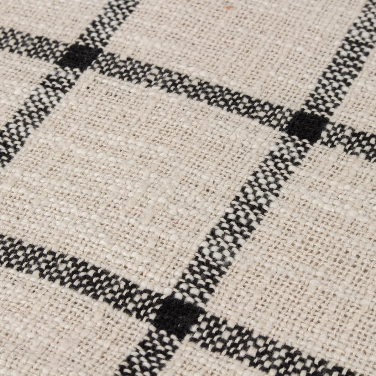 Beni Woven Tasselled Natural + Black 100% Cotton Throw Blanket 130cm x 180cm - additional product view 3