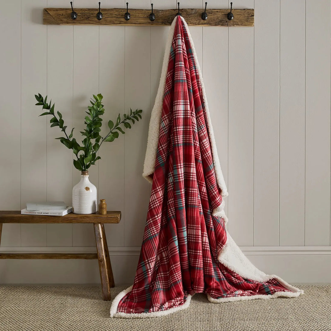 Bennet Check Red Throw Blanket 150 x 200cm