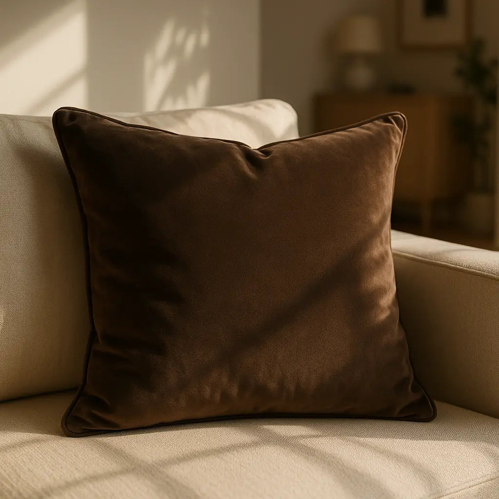Berkshire Velvet Chocolate Cushion Cover and Filled Cushion 55cm x 55cm