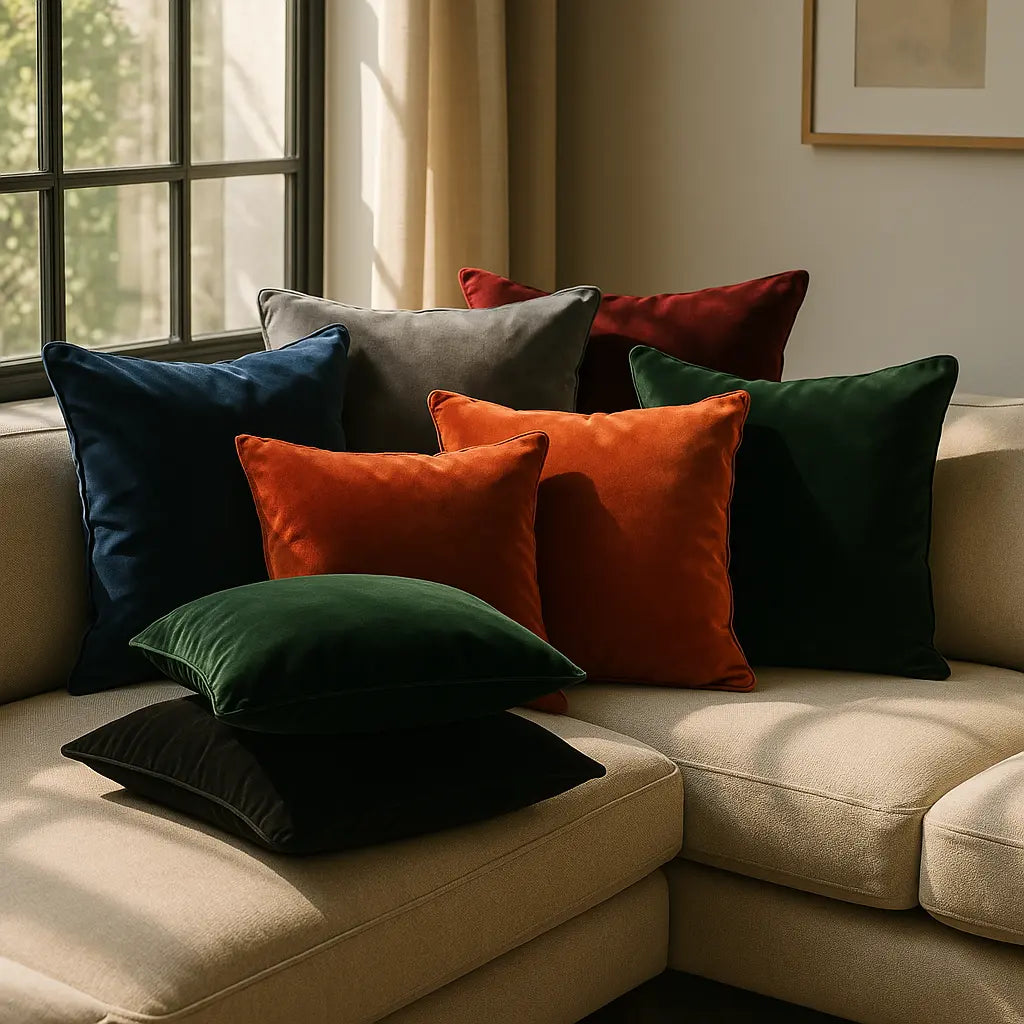 Berkshire Velvet Cushion Cover and Filled Cushion 22" x 22" (55cm x 55cm) by Sundour 2