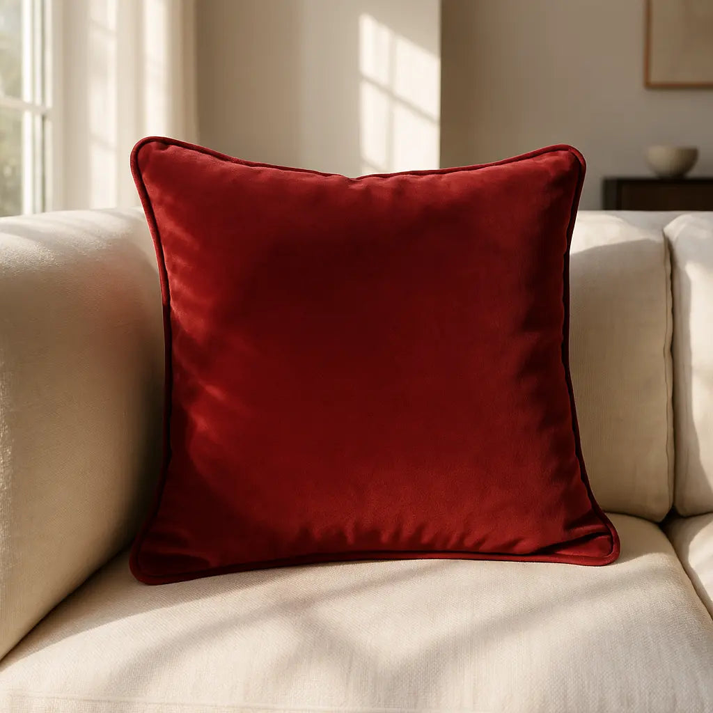 Berkshire Velvet Wine Cushion Cover and Filled Cushion 55cm x 55cm