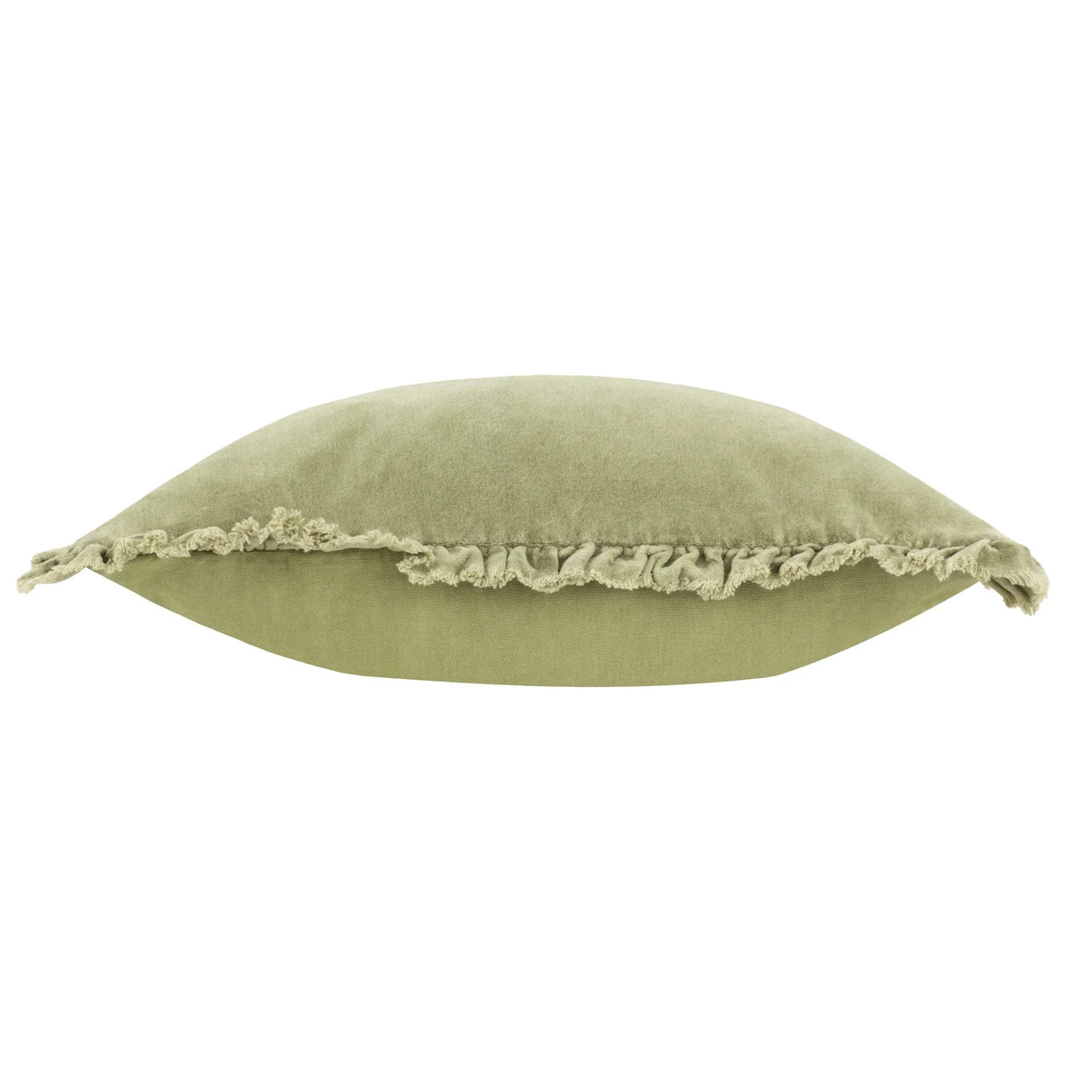 Bertie 100% Cotton Velvet Sage Cushion Cover or Filled Cushion 45cm x 45cm - additional product view 4