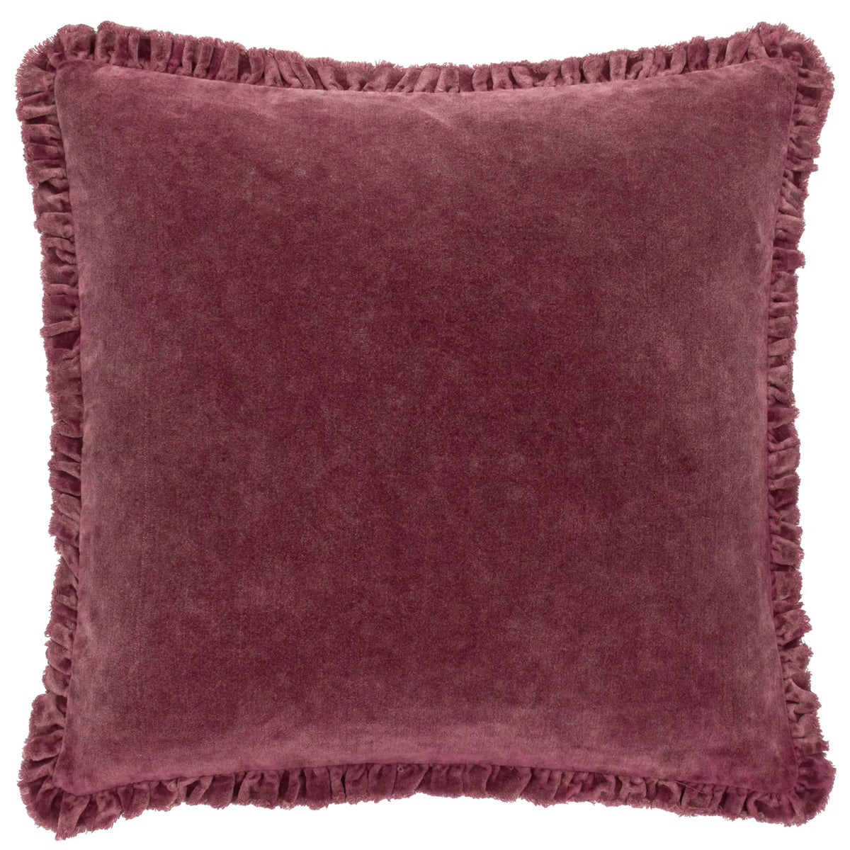 Bertie 100% Cotton Velvet Burnt Red Cushion Cover or Filled Cushion 45cm x 45cm - additional product view 2
