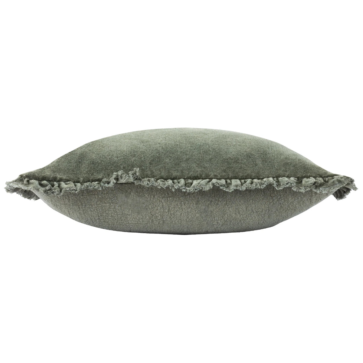 Bertie Washed 100% Cotton Velvet Moss Cushion Cover 45cm x 45cm - additional product view 3
