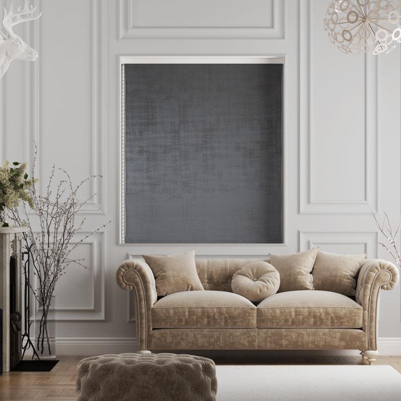 Azurite Charcoal Made To Measure Roman Blind by Style Furnishings