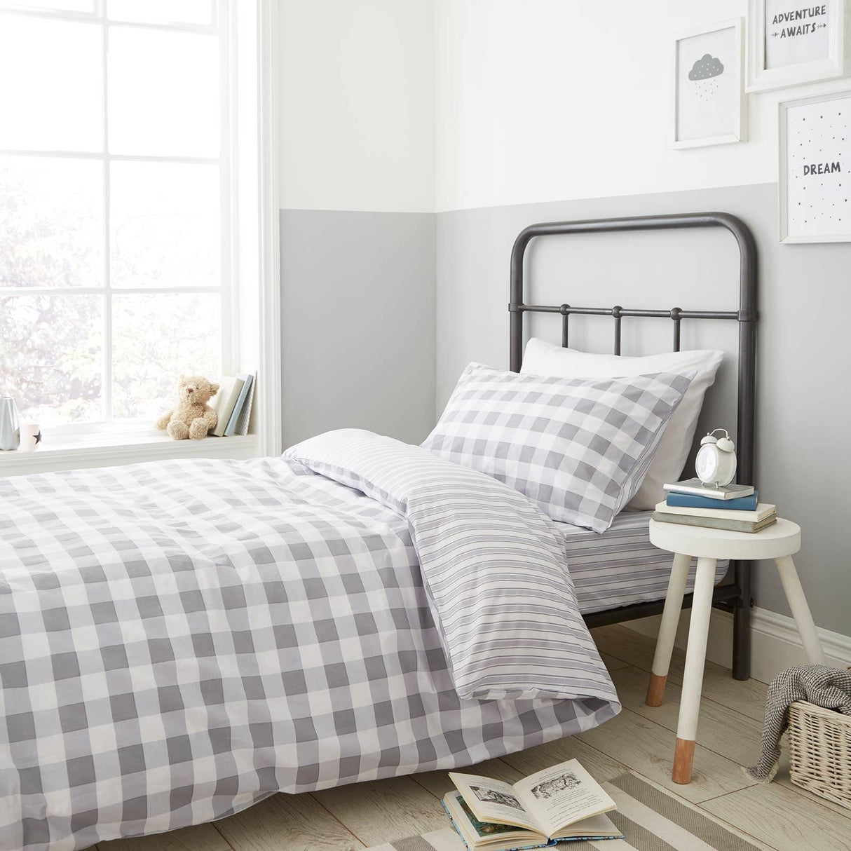 Check and Stripe Duvet Cover & Fitted Sheet Collection by Bianca