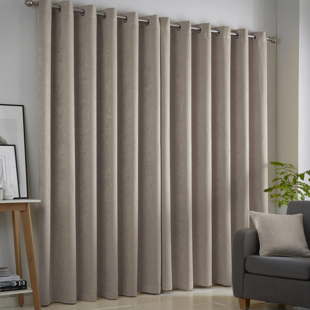Strata Dim Out Woven Thermal Eyelet Curtains by Fusion