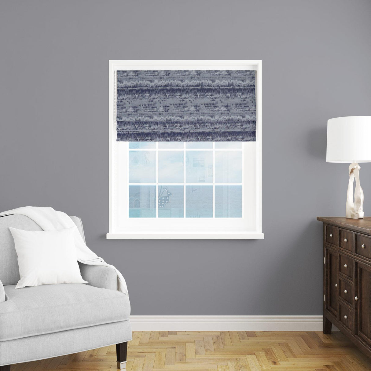 Cancun Blue Made To Measure Roman Blind by Style Furnishings