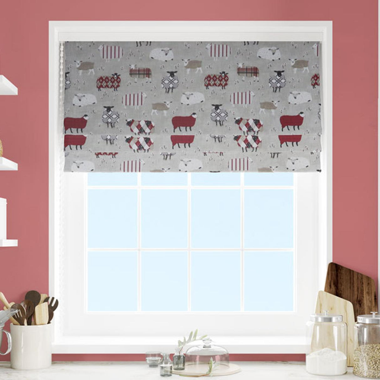 Baa Baa Peony Made To Measure Roman Blind by Style Furnishings