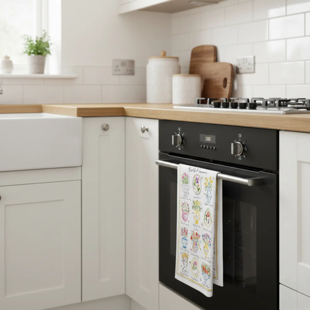 Birth Flowers Cotton Tea Towel by Ulster Weavers