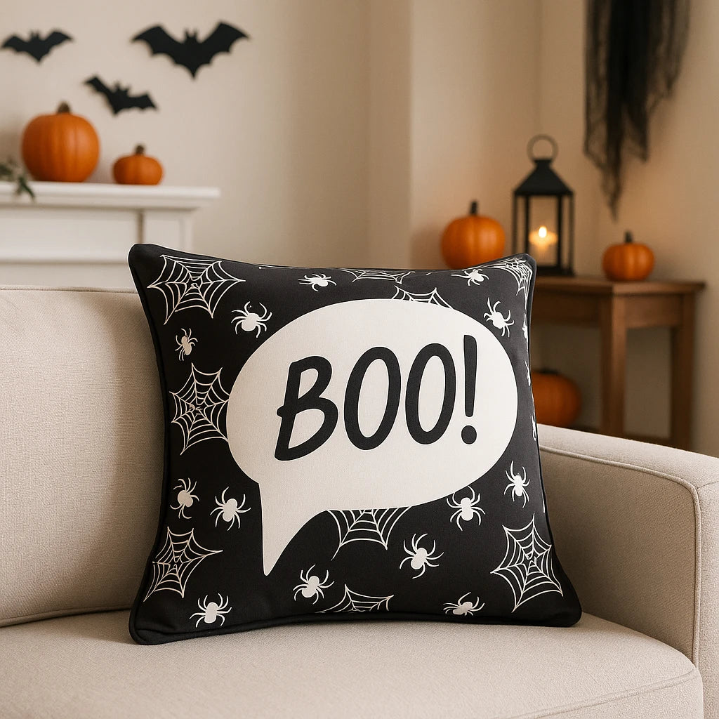 Bedlam Boo! Halloween Orange Cushion Cover 43cm x 43cm 7