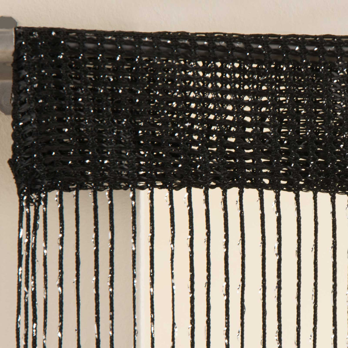 Glam String Door Curtain Panel Black Door Curtain Tyrone Textiles