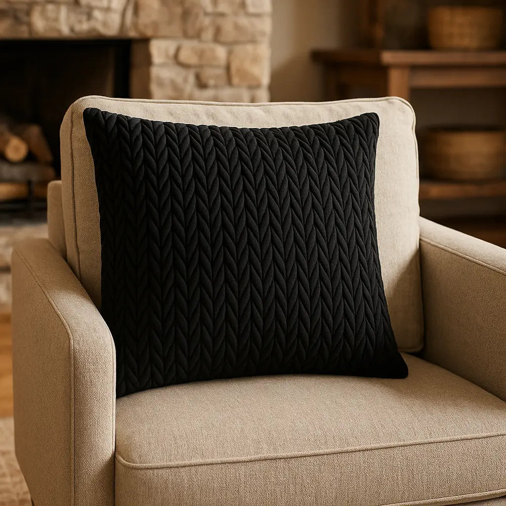 Laurence Llewelyn-Bowen Amory Velvet Cushion Cover 43cm x 43cm - Black