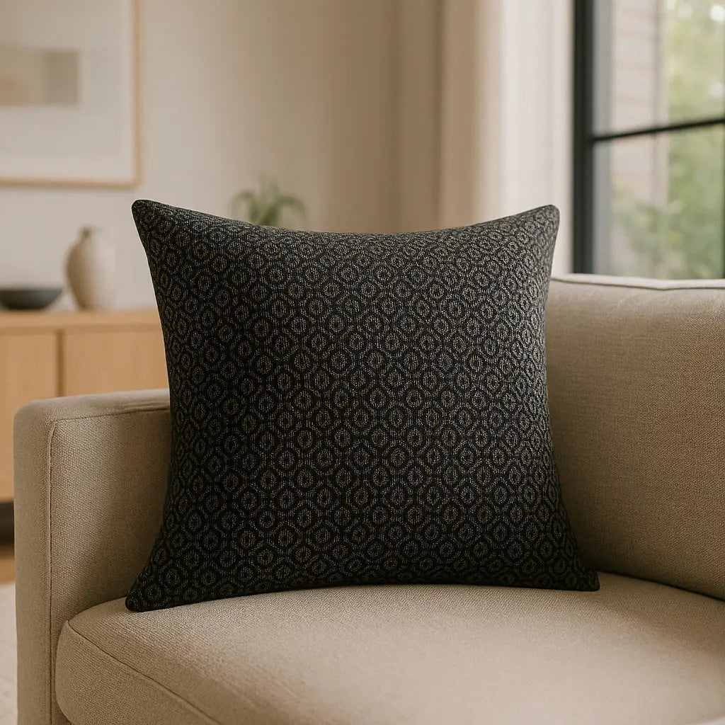 Tryfan 100% Cotton Black Cushion Cover or Filled Cushion 50cm x 50cm