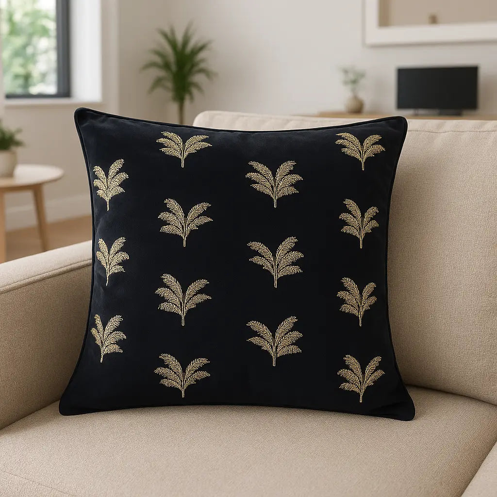 Gilded Palms Cushion Cover / Filled Cushion 18" x 18" (45cm x 45cm) by Paoletti