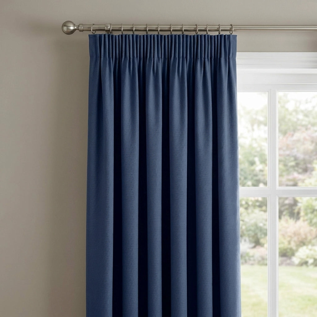 100% Blackout Tape Top Pencil Pleat Curtains 2