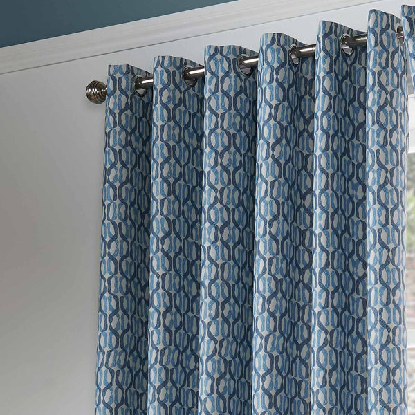 Cambourne Thermal Eyelet Curtains Blue