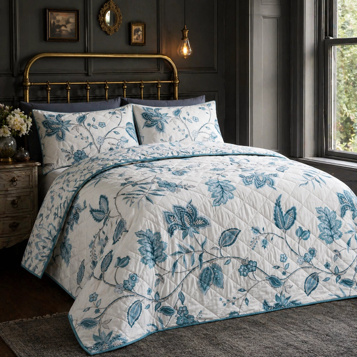 Samira Floral Bedspread 200cm x 230cm 1