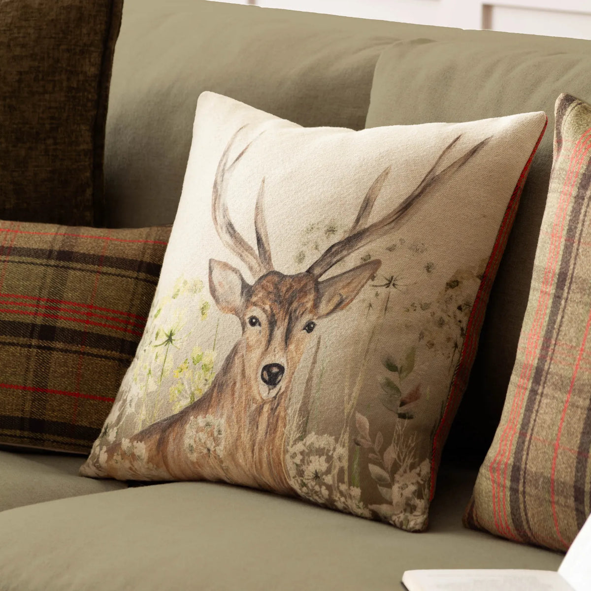 Bramble Stag Cushion Cover or Filled Cushion 43cm x 43cm - additional product view 1